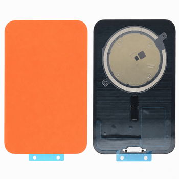or iPhone 17 pro Back Cover Glass with Big Camera Hole & Magnetic Ring (Orange)