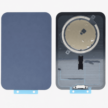 For iPhone 17 pro Max Back Cover Glass with Big Camera Hole & Magnetic Ring (Blue)