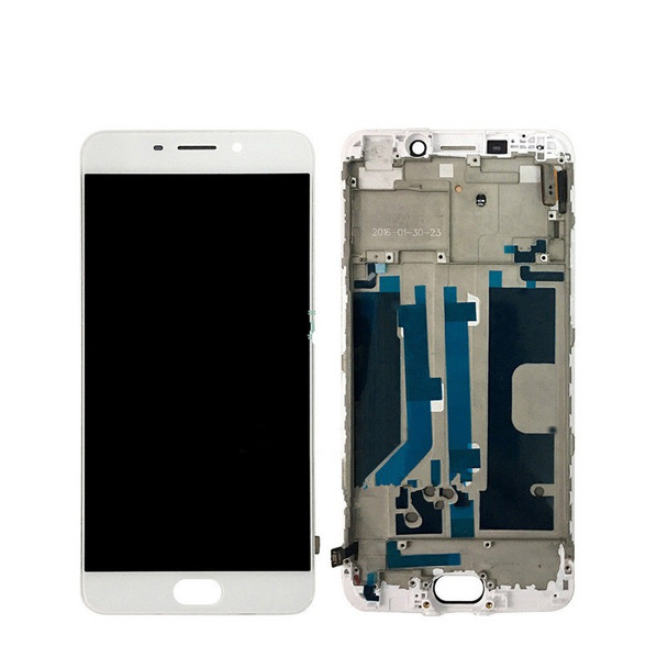 For Oppo R9 W/F1 Plus LCD and Touch Screen Assembly With Frame (White)