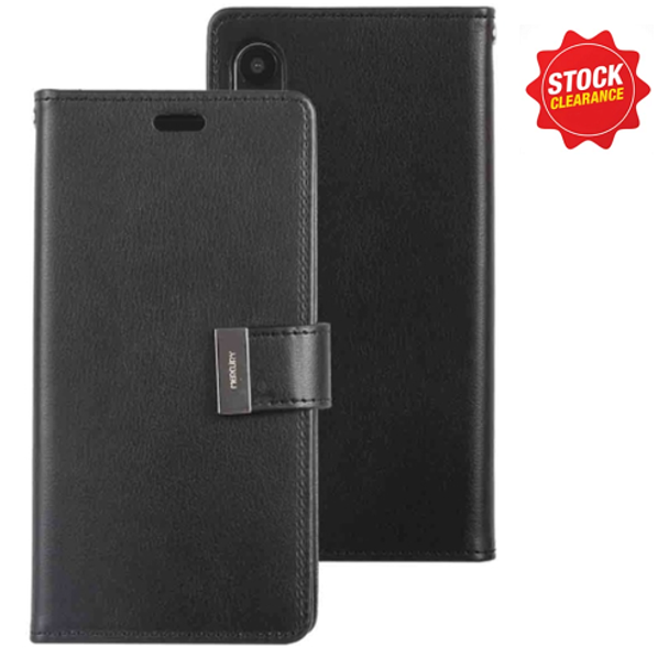 For Samsung Galaxy A8 SM-A800 Mercury Canvas Diary Black