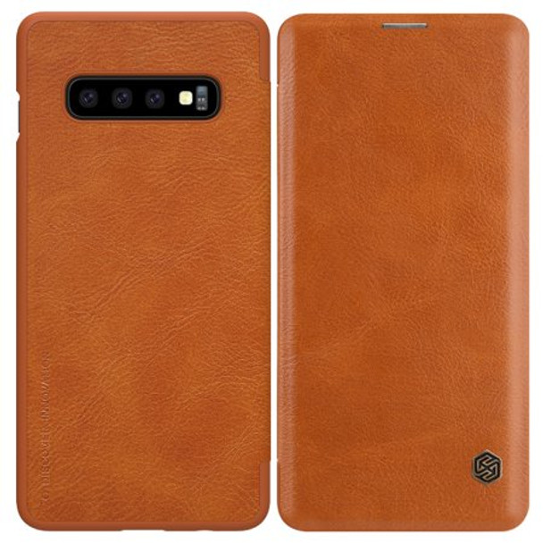 For Samsung Galaxy S10 Leather Case Brown