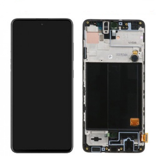 LCD Assembly for Samsung Galaxy A51 (Black) Touch Screen Replacement with Frame