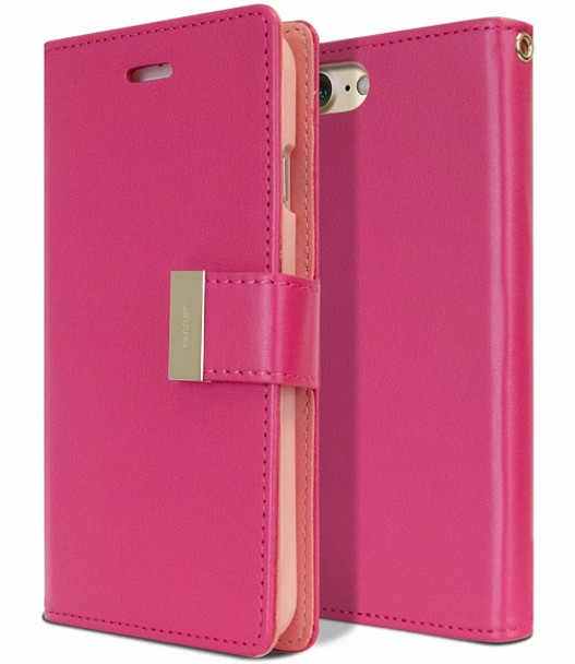 For iPhone 7/8 Rich Diary Case Dark Pink