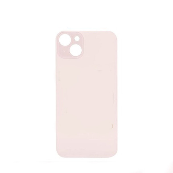 For iPhone 15 Back Cover Glass with Big Camera Hole (Pink)