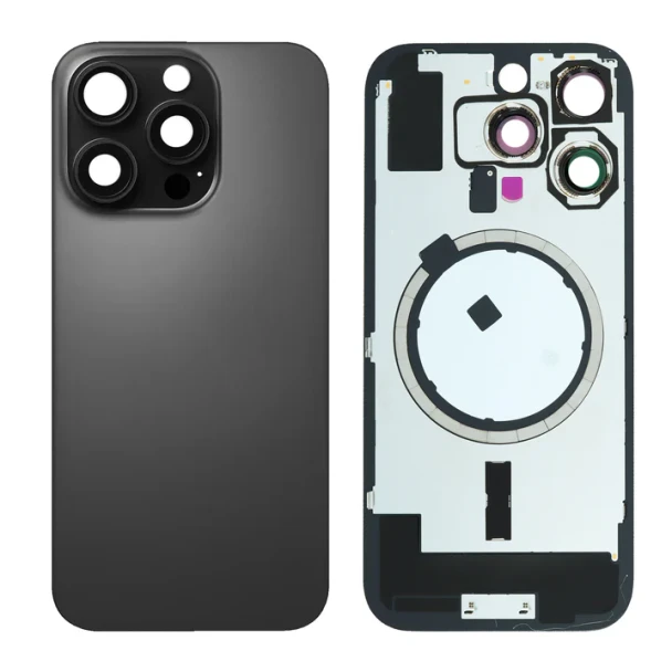 For-IPhone-16-Pro-Back-Cover-Glass-Black