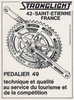 Stronglight 49D Cyclotourist Crankset: 170mm - 50/40t - 1963-1973  - French (Near Mint+)