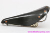 NOS Arius Soffatti Professionale Leather Saddle: Spanish B17 Clone - 1970's - Black (Corner Cracking)