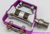 NIB/NOS Grafton SpeedLite Traps Road Pedals: 3DV PURPLE! Titanium - Clipless or Toe Clips