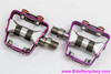 NIB/NOS Grafton SpeedLite Traps Road Pedals: 3DV PURPLE! Titanium - Clipless or Toe Clips