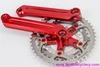 NOS Caramba Double Barrel Crank Arms + XTR FC-M900 Chainrings: 175mm x 46/36/26t - Red Ano - 1990's (Take-Off)