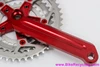 NOS Caramba Double Barrel Crank Arms + XTR FC-M900 Chainrings: 175mm x 46/36/26t - Red Ano - 1990's (Take-Off)