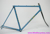 NOS 1975 OLMO Competition Frameset: 56cm - Unrestored Blue w/ Yellow - Chrome Fork (Built, not ridden