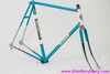 NOS 1971 Carlton Team Professional MKI Frameset: 22 1/2" (57cm) - Lagoon Blue - Chrome Lugs & Dipped Fork/Stays (Unrestored, But Fork Repainted)