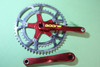 Vintage 1990's Boone Twist Crankset! 172.5mm 130 BCD Anodized Red SUPER RARE!