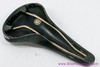 1983 San Marco Rolls Saddle: Black Textured Rino Leather - Copper Rails & Badges - Vintage (EXC)