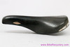 1983 San Marco Rolls Saddle: Black Textured Rino Leather - Copper Rails & Badges - Vintage (EXC)