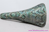 NOS Custom Re-Covered Snakeskin Vintage 1980's Saddle: Blue/Green/Black - Viscount Sea Gull H100
