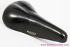 Avocet Touring l Leather Saddle: Black - 1970's/1980's - Black w/ Yellow Decals