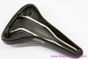 Avocet Touring l Leather Saddle: Black - 1970's/1980's - Black w/ Yellow Decals
