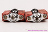 Torrington #10(?) Block Pedals: 9/16" - Chrome - Red