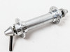 Hi-E Front Hub & QR Skewer: Low Flange - 24H Bladed - Silver - Engraved Logo (Near Mint Perfect Bearings)