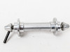 Hi-E Front Hub & QR Skewer: Low Flange - 24H Bladed - Silver - Engraved Logo (Near Mint Perfect Bearings)