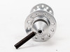 Hi-E Front Hub & QR Skewer: Low Flange - 24H Bladed - Silver - Engraved Logo (Near Mint Perfect Bearings)