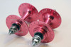 Gran Compe High Flange Track Hubs: Pink Ano, Fixed/Fixed, 32H NEW