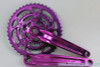 3DV Overkill Kooka Crankset & Moonhead Chainrings: Purple Ano 175mm 44/32/22t MINT+