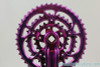 3DV Overkill Kooka Crankset & Moonhead Chainrings: Purple Ano 175mm 44/32/22t MINT+