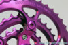 3DV Overkill Kooka Crankset & Moonhead Chainrings: Purple Ano 175mm 44/32/22t MINT+