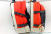 Vintage Robert Beckman Panniers: Red/Black, 5-Hook & Strap System, Rain Covers, Used (pair)