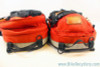 Vintage Robert Beckman Panniers: Red/Black, 5-Hook & Strap System, Rain Covers, Used (pair)