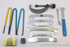 Bicycle Tool Lot: VAR #02 Third Hand Tool, Park Tool Spanners / Cone Wrenches / CCW-14 Crank Wrench / Brake Tool, Cassette Lockring Tool, Craftsman 10/11/12/14/16/18mm