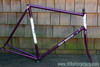 Vintage 1985 Eddy Merckx Professional Frame / Fork: 60cm (58.5cm Top Tube), Purple & White Cycle Art Paint, 130mm Spacing
