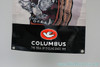 Columbus Tubi Shop Banner: Angelo Columbo Eats a Dove - Truing Stand Head (50" x 20")
