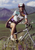 Jacquie Phelan in WOMBATS jersey riding Otto, circa late 1980's