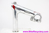Philippe Grand Sport / Milremo HIGH Polish 1950's French Quill Stem: 22mm - 100mm x 25mm Clamp - Faux Lugged - Red Inlay - Alloy (Near Mint+++)