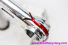 Philippe Grand Sport / Milremo HIGH Polish 1950's French Quill Stem: 22mm - 100mm x 25mm Clamp - Faux Lugged - Red Inlay - Alloy (Near Mint+++)