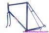 1960 Urago French Road Frame/Fork: 62cm x 59cm - Reynolds 531 Nervex Lugged Steel - Metallic Blue + Gold Pinstriping - Centerpull - 700c x Wide Tires