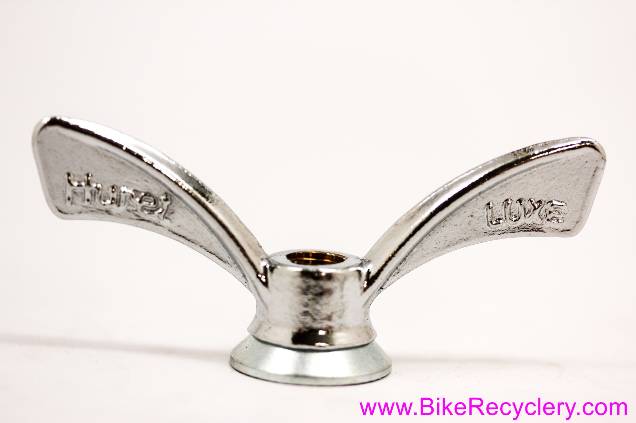 NOS Huret Luxe Wing Nuts: Chromed Brass - 5/16" For Front Hub Axle (Sold In Pairs)