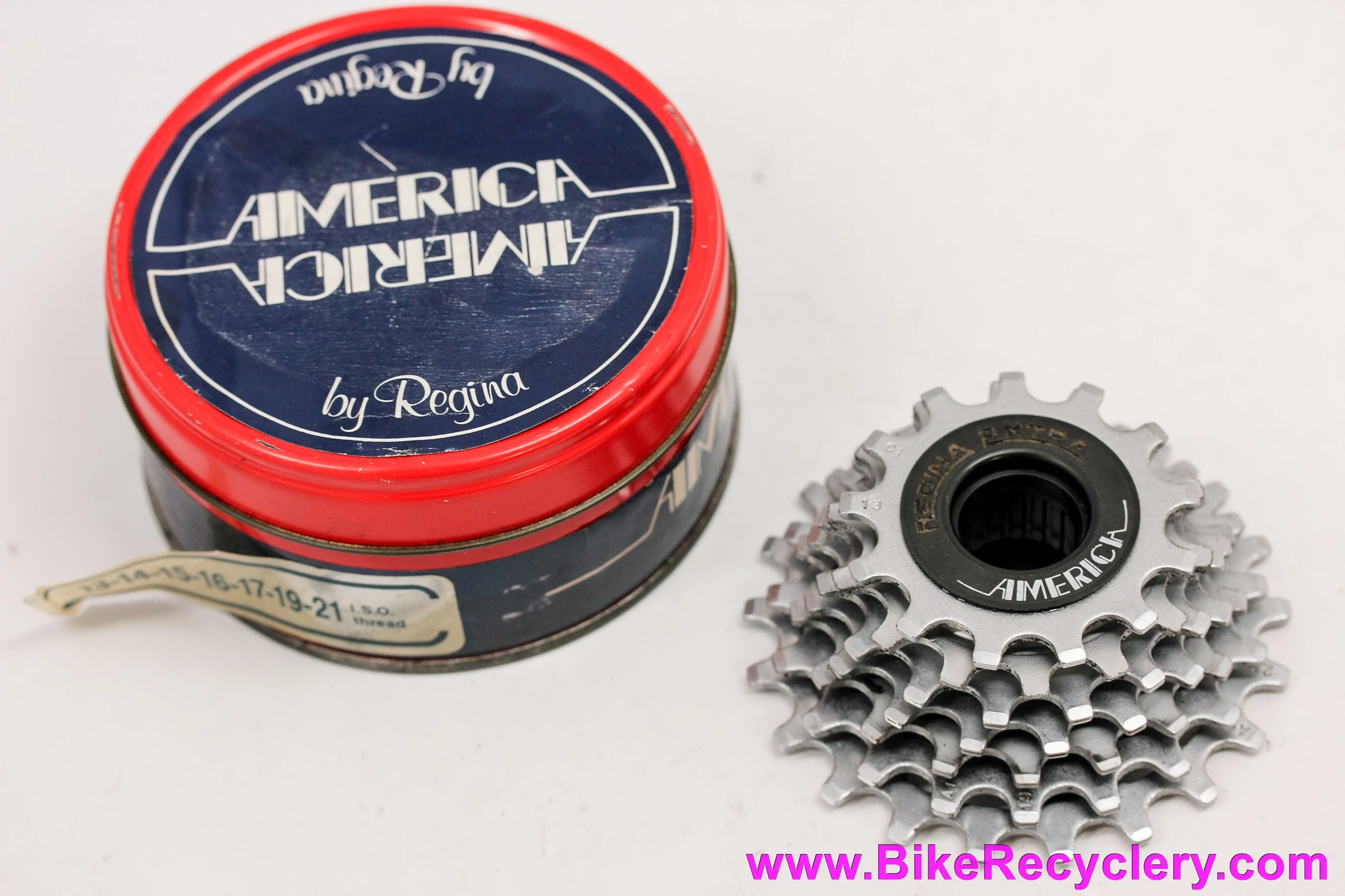 Regina Extra America 7 Speed Freewheel: 13-21t - Blue/red Tin 