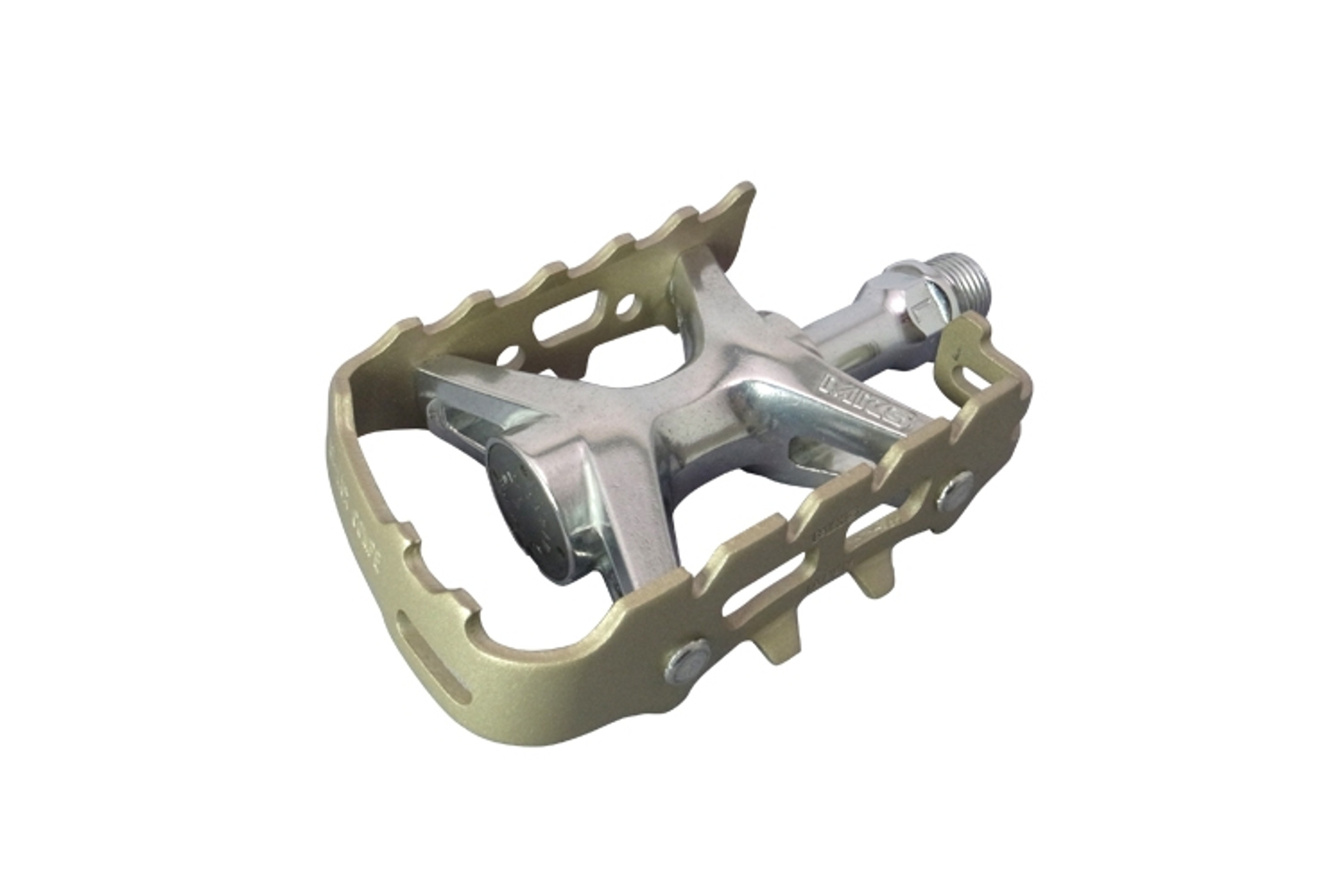 MKS Mt-Lux Compe MTB Flat Pedals: Vintage Style i.e. XC Pro - Champagne  (New take-off)