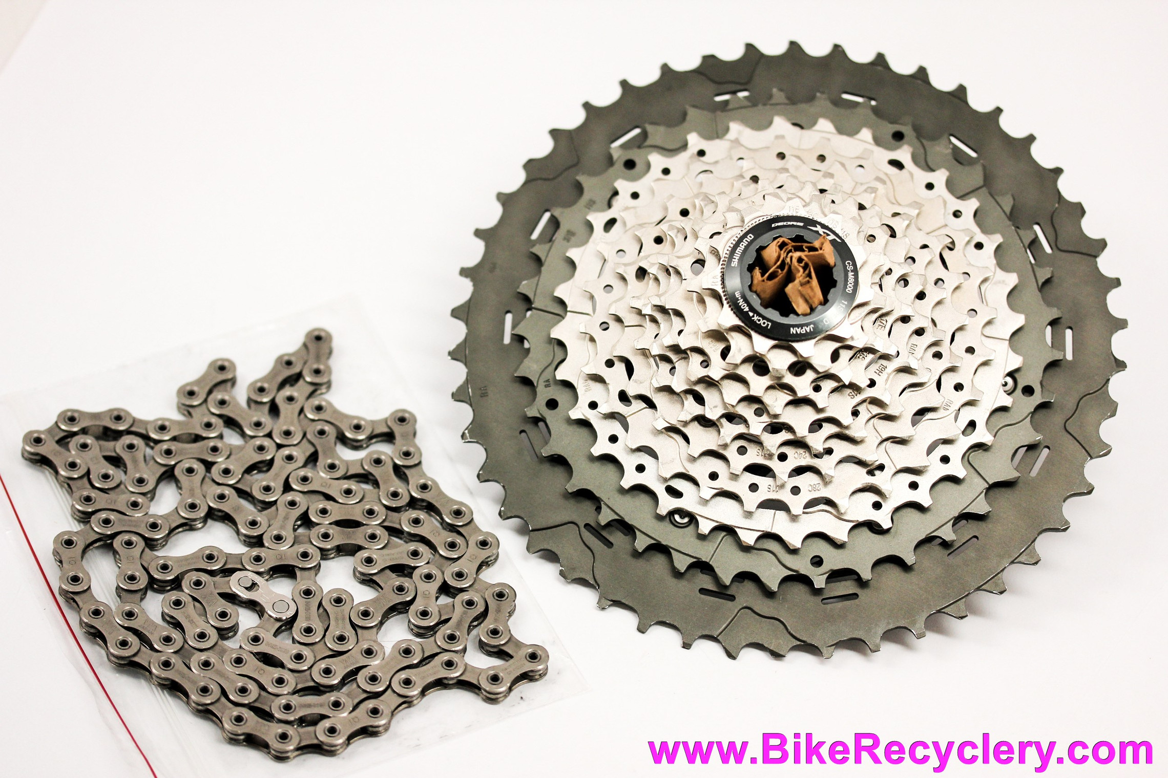 Shimano XT 11 Speed Cassette: 11-46t + XTR CN-HG901 Chain (NEW, Mounted) - Bike Recyclery