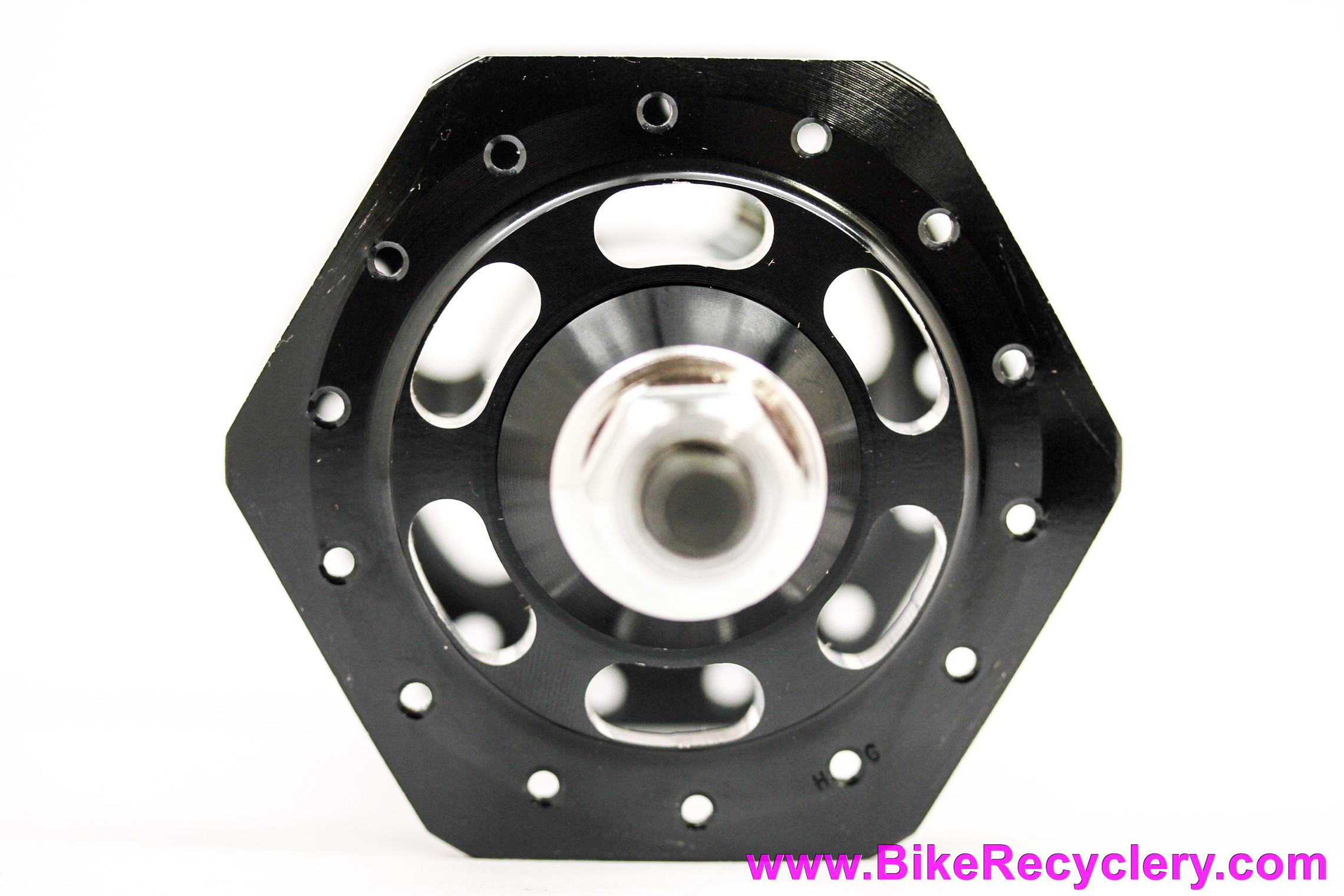 NOS Powerlite Precision Hex Nut Front Hub: 28H - Mid School BMX - Black - High Flange