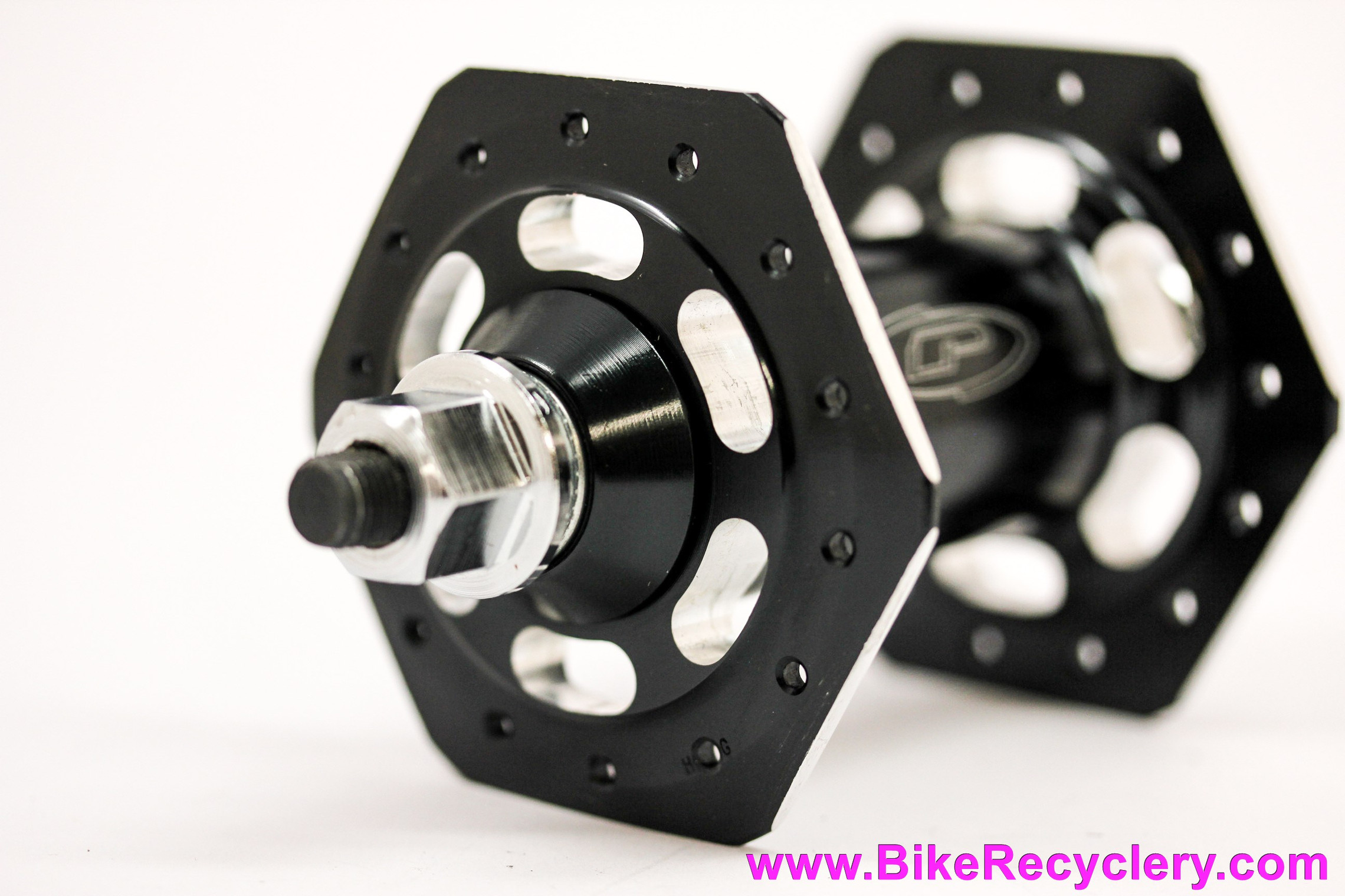 NOS Powerlite Precision Hex Nut Front Hub: 28H - Mid School BMX - Black - High Flange