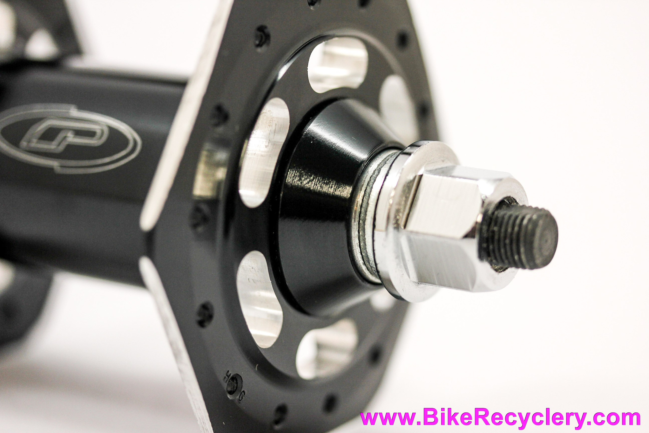 NOS Powerlite Precision Hex Nut Front Hub: 28H - Mid School BMX - Black - High Flange