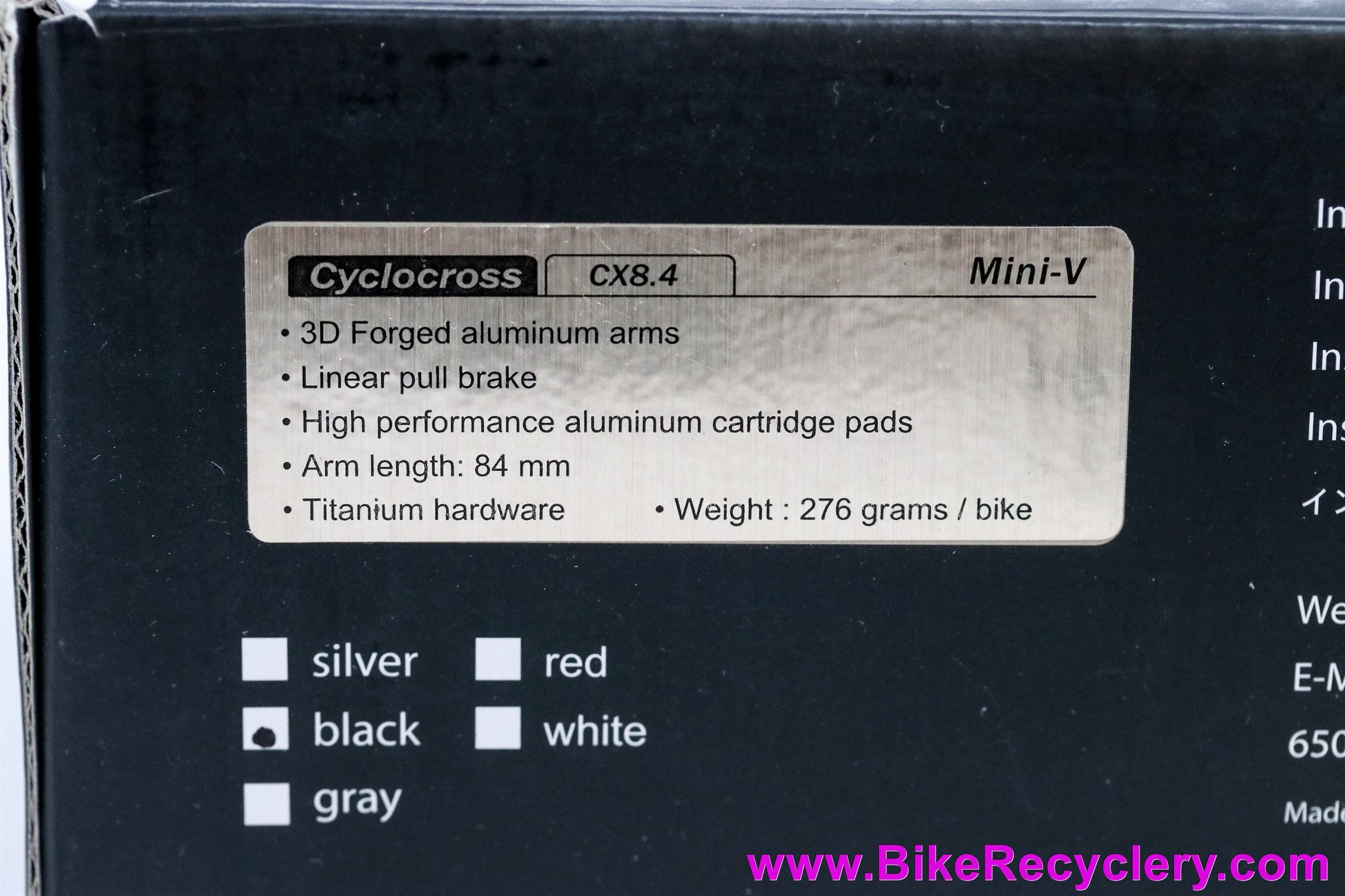 TRP CX8.4 Mini V Brake Set: Black - Linear Pull (NEW) - Bike Recyclery