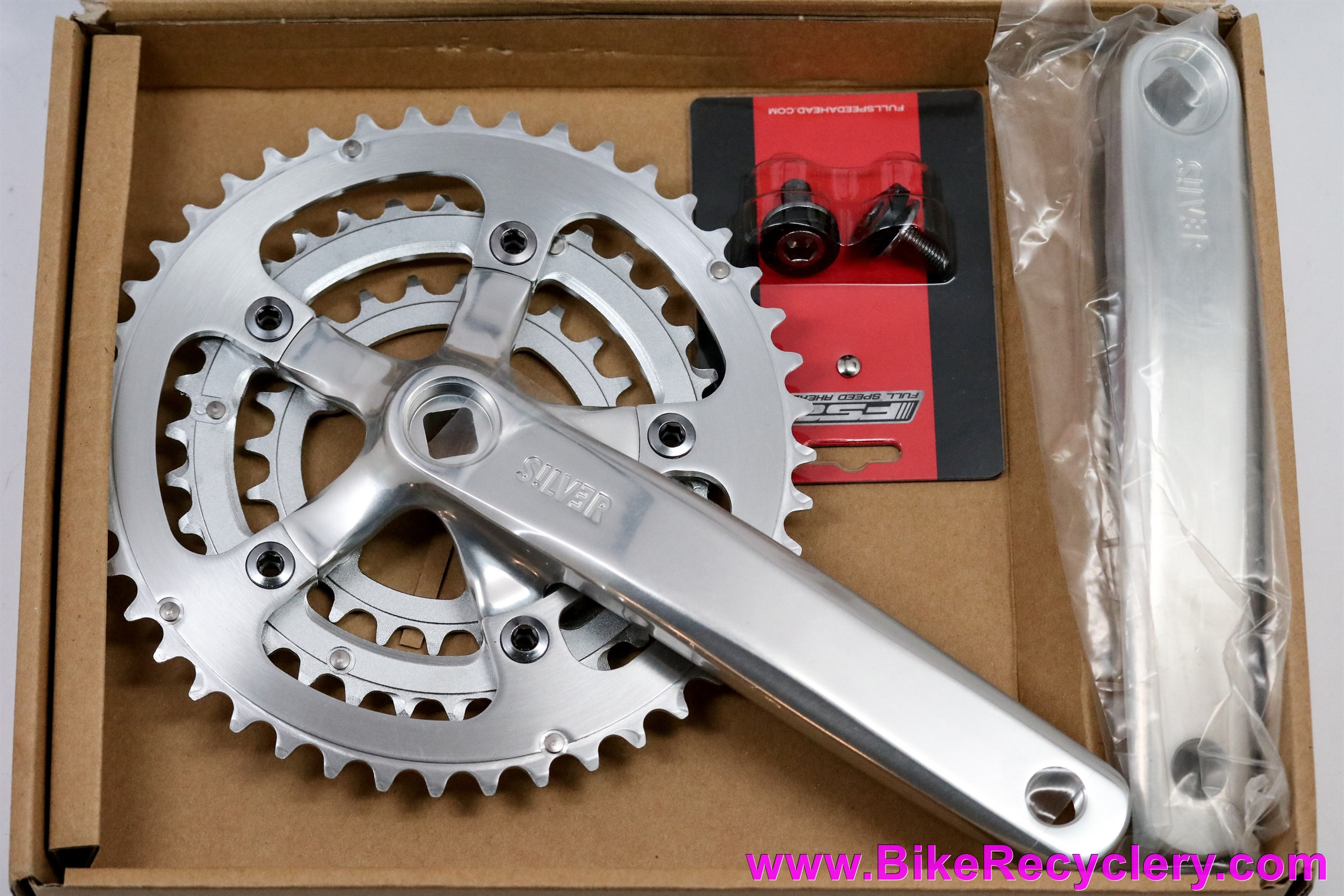 Rivendell Silver Triple Crankset: 173mm x 44/34/24t - 110/74mm 