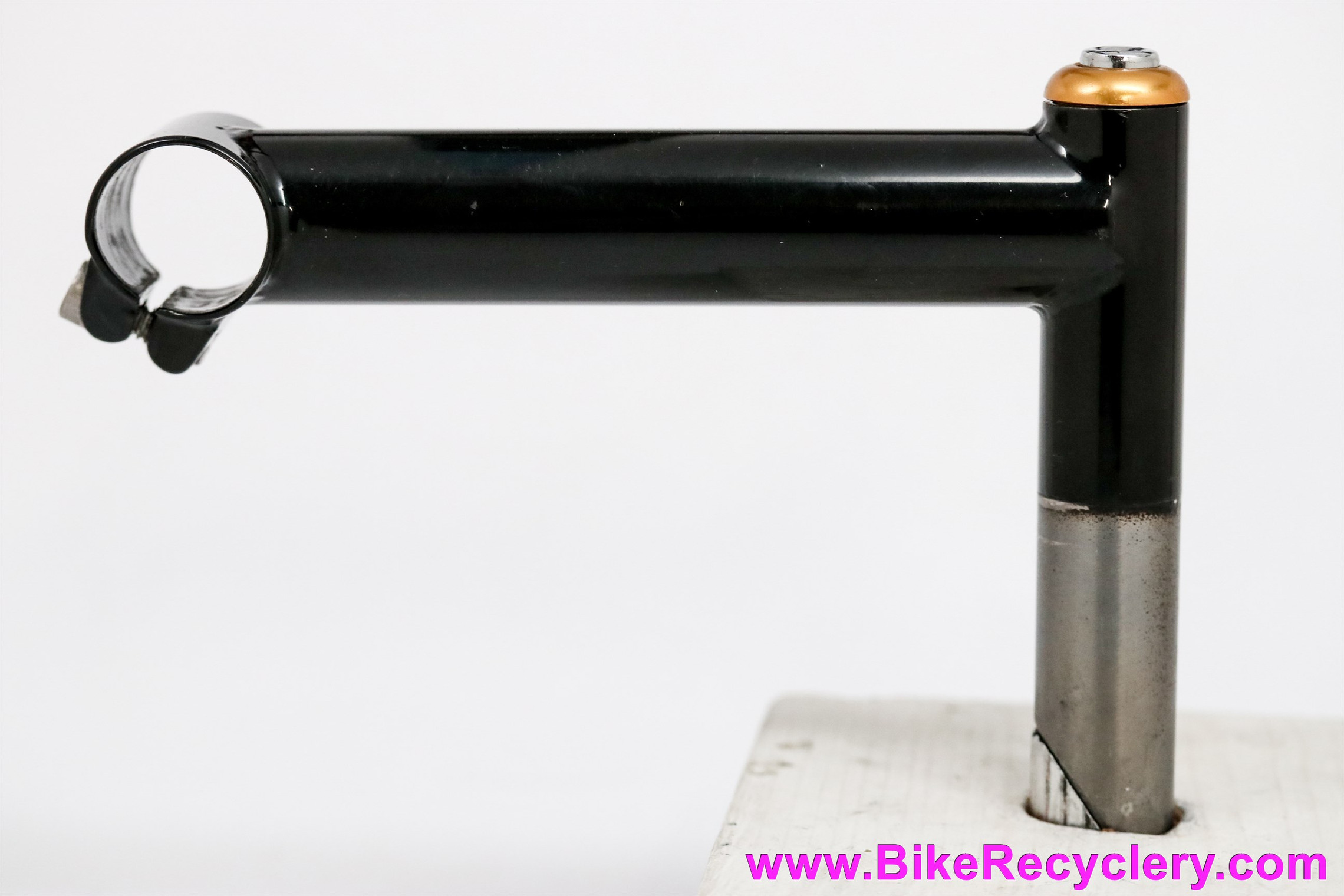 NOS Salsa Cycles Moto Quill Stem: 140mm x 26.0mm - 90 DEG / Zero Rise - Gold Cap - Black